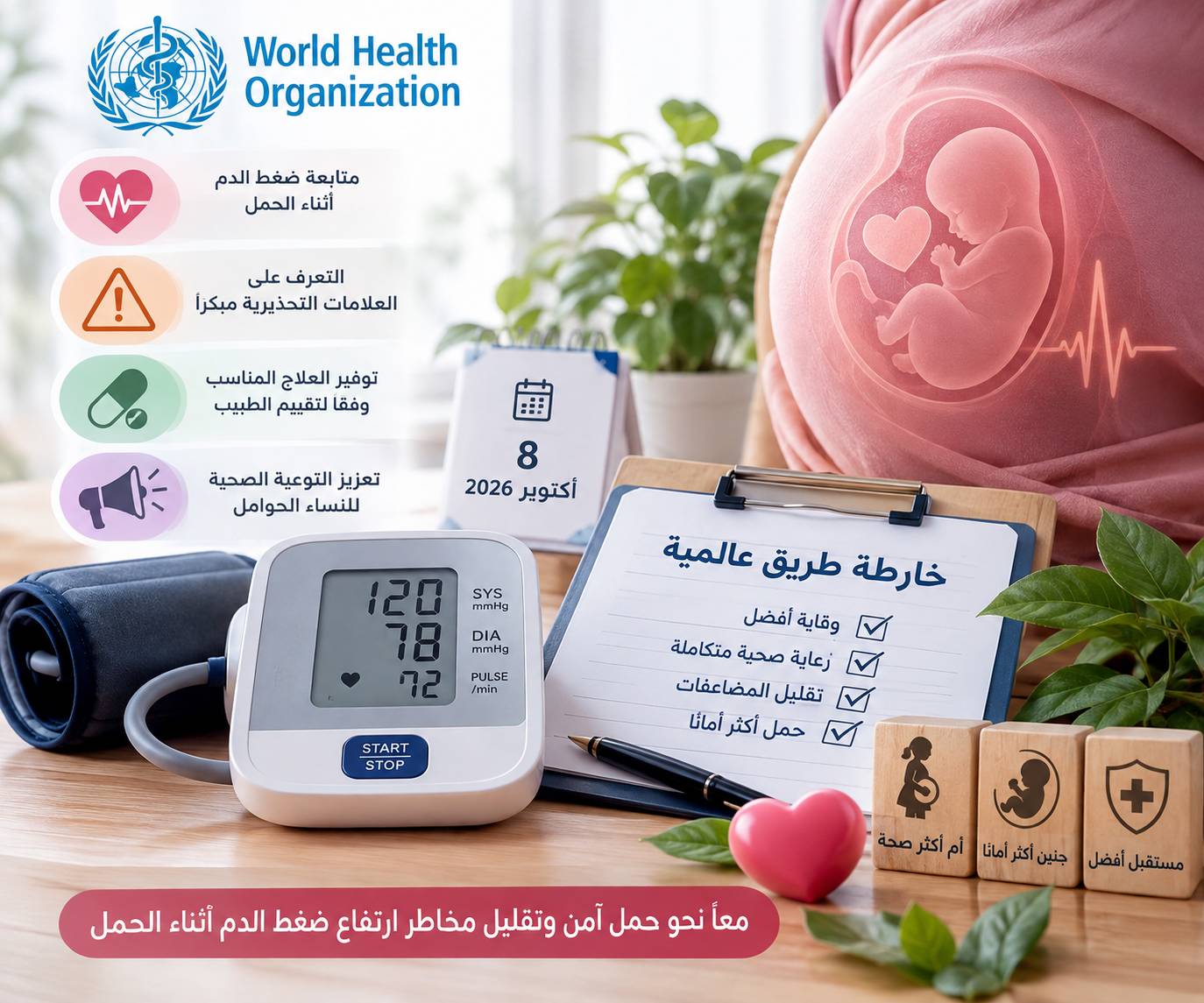 منظمة الصحة العالمية تطلق خطة عالمية للحد من ارتفاع ضغط الدم أثناء الحمل